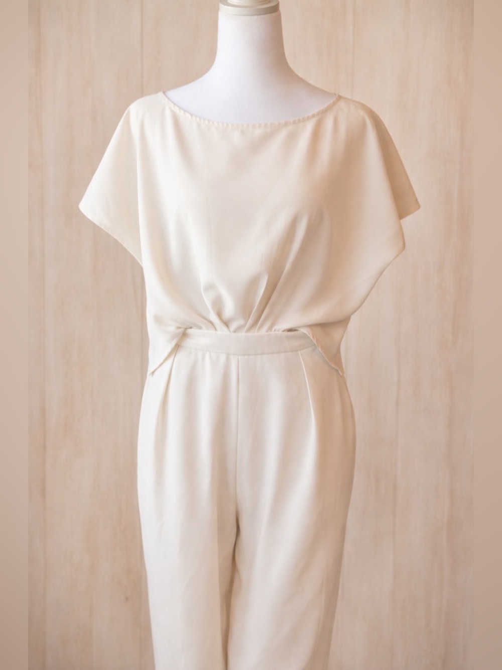 Ivory Wide Leg Jumpsuit Size Large